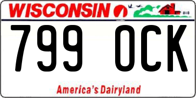 WI license plate 799OCK