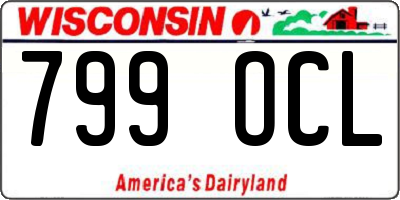 WI license plate 799OCL