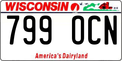 WI license plate 799OCN
