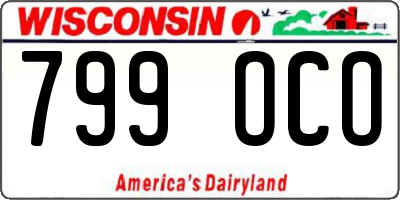 WI license plate 799OCO