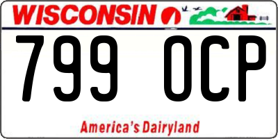 WI license plate 799OCP