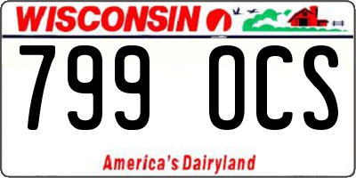 WI license plate 799OCS