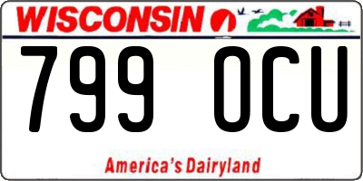 WI license plate 799OCU