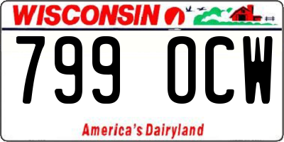 WI license plate 799OCW