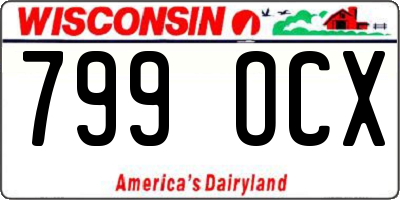 WI license plate 799OCX