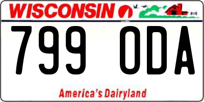 WI license plate 799ODA