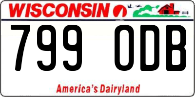 WI license plate 799ODB