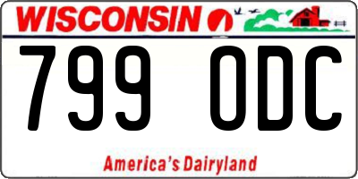 WI license plate 799ODC