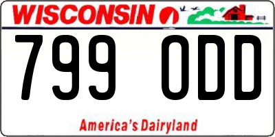 WI license plate 799ODD