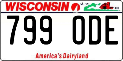 WI license plate 799ODE