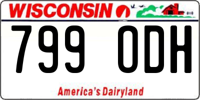 WI license plate 799ODH