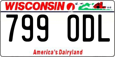 WI license plate 799ODL