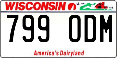 WI license plate 799ODM