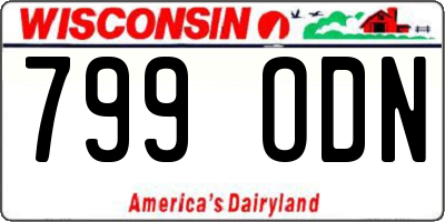WI license plate 799ODN