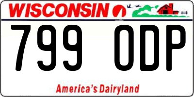 WI license plate 799ODP