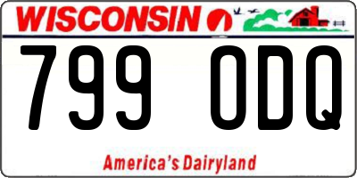 WI license plate 799ODQ