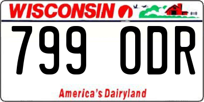 WI license plate 799ODR