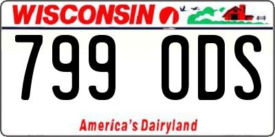 WI license plate 799ODS