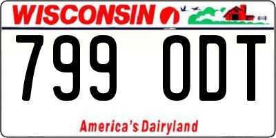 WI license plate 799ODT