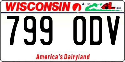 WI license plate 799ODV