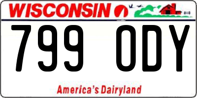 WI license plate 799ODY