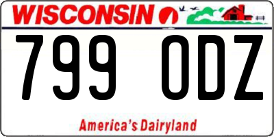 WI license plate 799ODZ