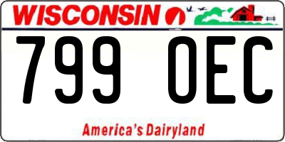 WI license plate 799OEC