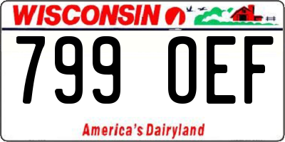 WI license plate 799OEF