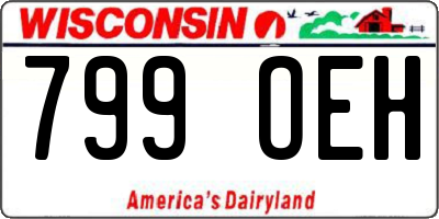 WI license plate 799OEH