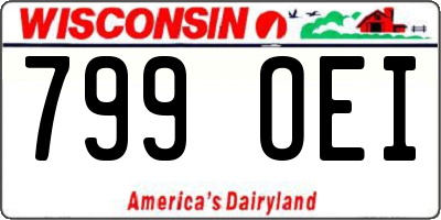 WI license plate 799OEI