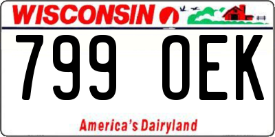 WI license plate 799OEK