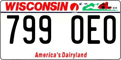 WI license plate 799OEO