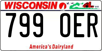 WI license plate 799OER