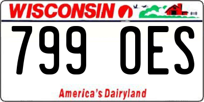 WI license plate 799OES