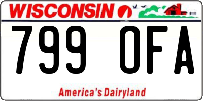 WI license plate 799OFA