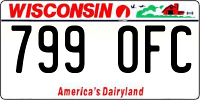 WI license plate 799OFC