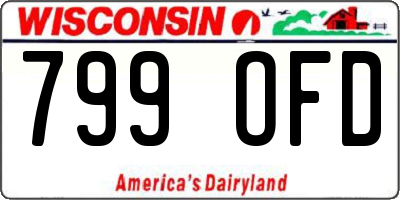 WI license plate 799OFD