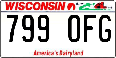 WI license plate 799OFG