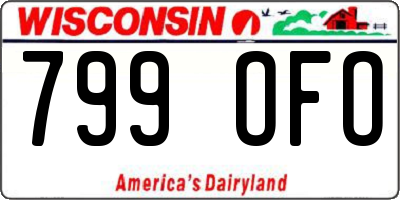 WI license plate 799OFO
