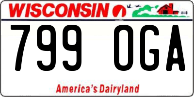 WI license plate 799OGA