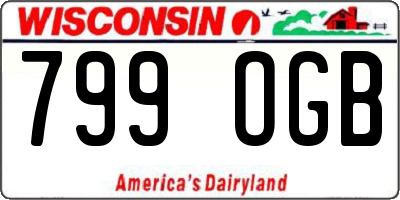 WI license plate 799OGB