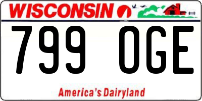 WI license plate 799OGE