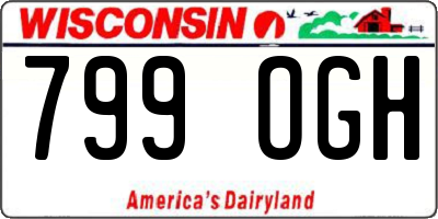 WI license plate 799OGH
