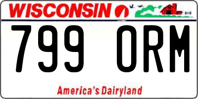 WI license plate 799ORM