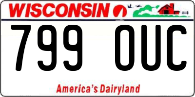 WI license plate 799OUC
