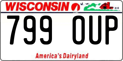 WI license plate 799OUP