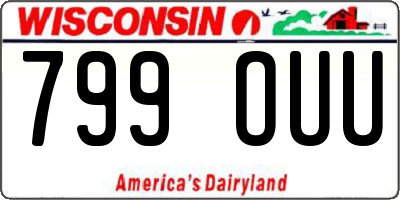 WI license plate 799OUU