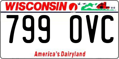 WI license plate 799OVC