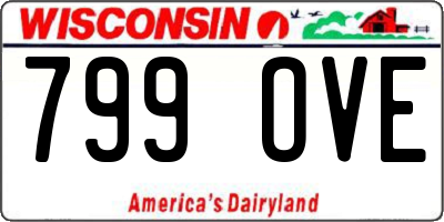 WI license plate 799OVE