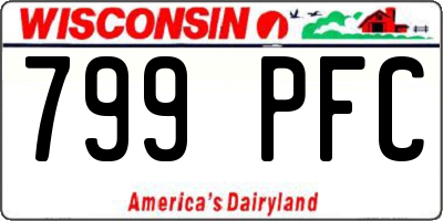 WI license plate 799PFC